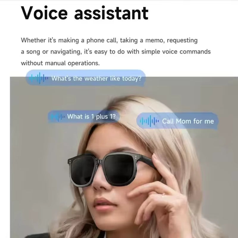V1 PRO Camera Remote Shoot Smart Eye Glasses UV TWS Earbuds Touch Control Bone Conduction Headphones HIFI Smart Sunglasses