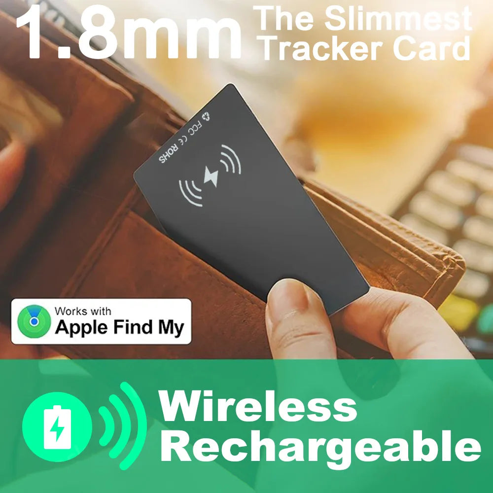 Wallet Anti-Loss Card Location Tracking Smart Tag Bluetooth Device Ultra-Thin Card Wireless Charge IP68 with Iphone Find My