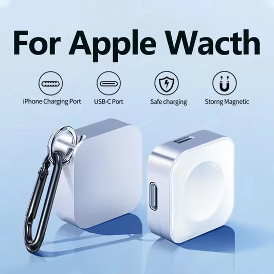 Portable Wireless Watch Charger Type C 8Pin Two Interfaces for Apple Watch S9 8 7 6 5 4 3 2 1 SE Ultra Series Fast Charger