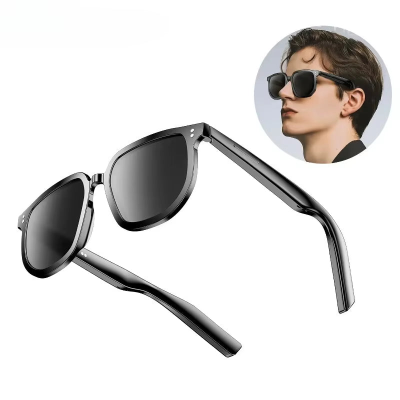 V1 PRO Camera Remote Shoot Smart Eye Glasses UV TWS Earbuds Touch Control Bone Conduction Headphones HIFI Smart Sunglasses