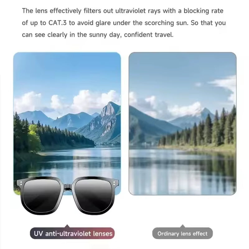 V1 PRO Camera Remote Shoot Smart Eye Glasses UV TWS Earbuds Touch Control Bone Conduction Headphones HIFI Smart Sunglasses