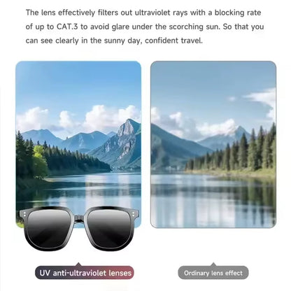 V1 PRO Camera Remote Shoot Smart Eye Glasses UV TWS Earbuds Touch Control Bone Conduction Headphones HIFI Smart Sunglasses