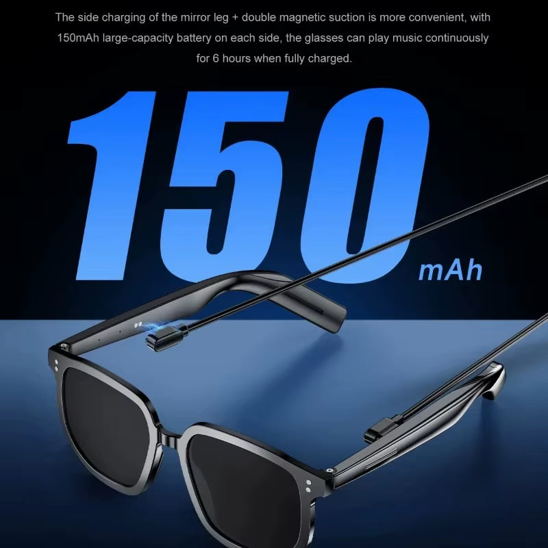 V1 PRO Camera Remote Shoot Smart Eye Glasses UV TWS Earbuds Touch Control Bone Conduction Headphones HIFI Smart Sunglasses