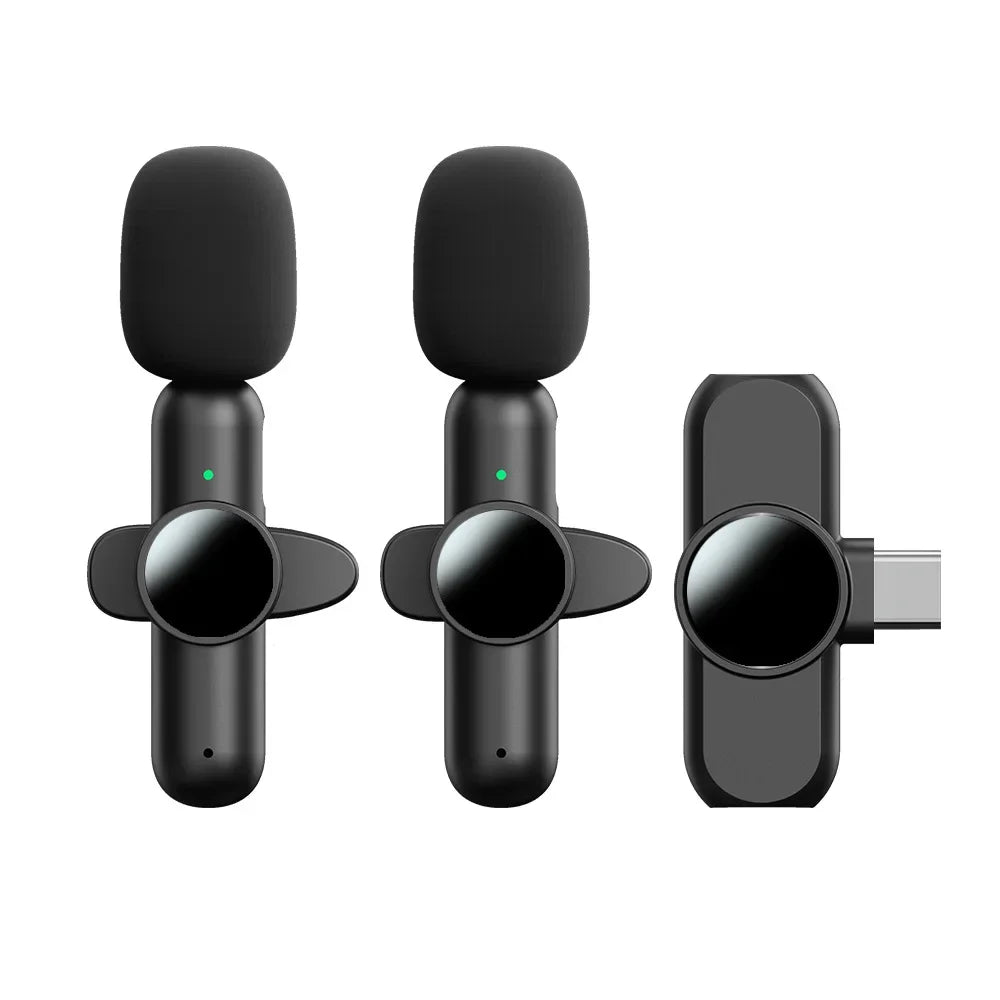 Wireless Lavalier Microphone Mini Portable Smart Noise Reduction Video Recording Microphone for Iphone Android Lapel Mic