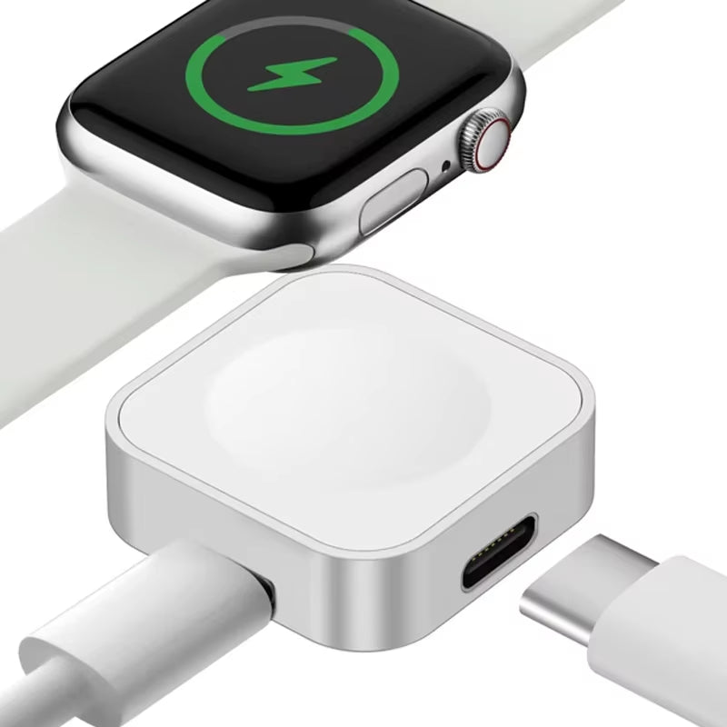 Portable Wireless Watch Charger Type C 8Pin Two Interfaces for Apple Watch S9 8 7 6 5 4 3 2 1 SE Ultra Series Fast Charger